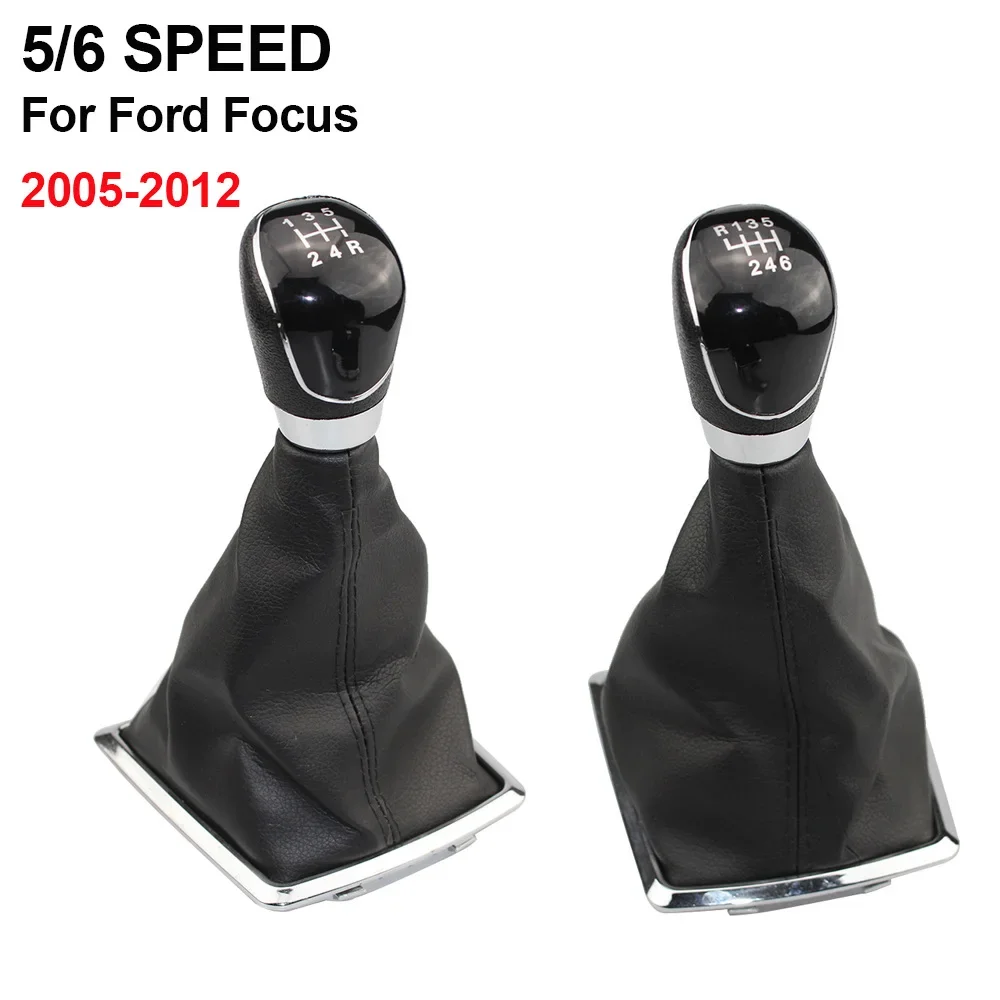 5/6 Speed Gear Shift Knob Lever HandBall Gaiter Boot Leather Cover for Ford Focus 2 MK2 2005 2006 2007 2008 2009 2010 2011 2012
