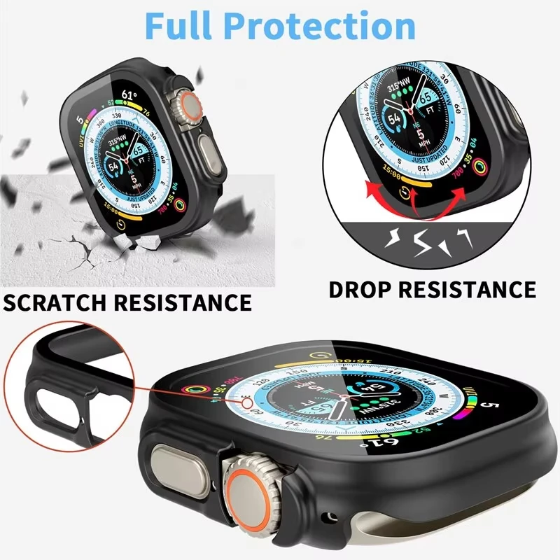 Enhanced Protective Case with Screen Protector for Apple Watch Ultra 49mm - 2-Pack