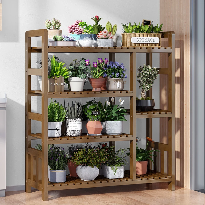 Nordic Living Room Plant Shelves Floor Type Hanger Flower Pot Balcony Plant Shelves Outdoors Garden Furniture Porte-plantes FYPS