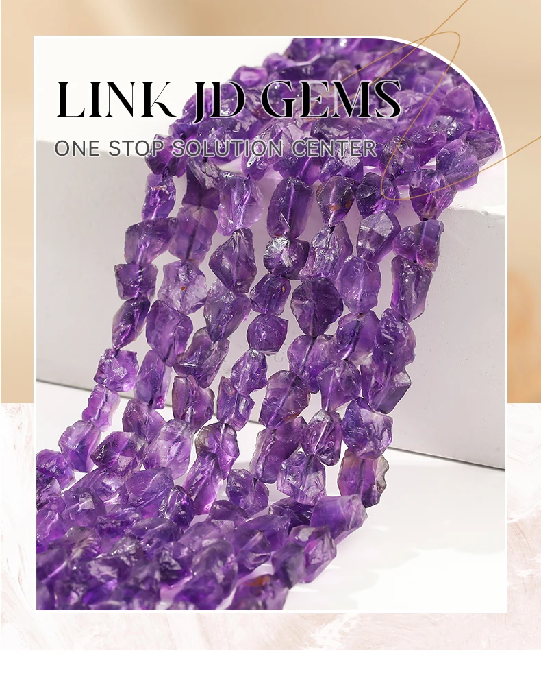 8-12mm Natural Stone Uruguayan Amethyst Irregular Raw Bead Loose Spacer For Jewelry Making DIY Necklace Bracelet Accessory 15"