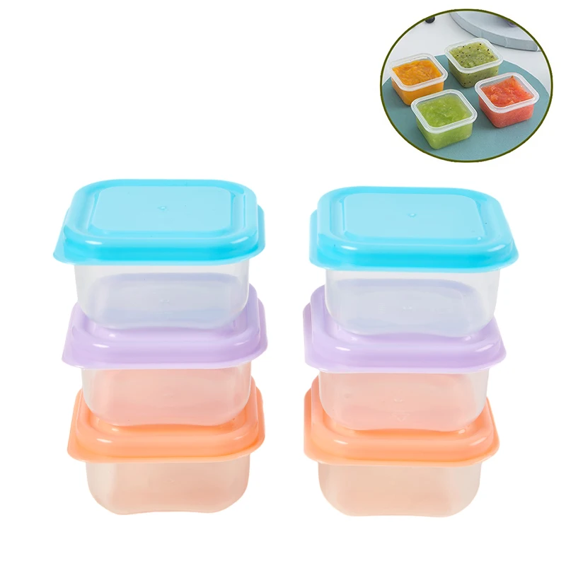 6Pcs Food Storage Container Small Plastic Moisture-proof Containers Mini  Kitchen Storage Box with Leakproof Lid Kitchen Accessor