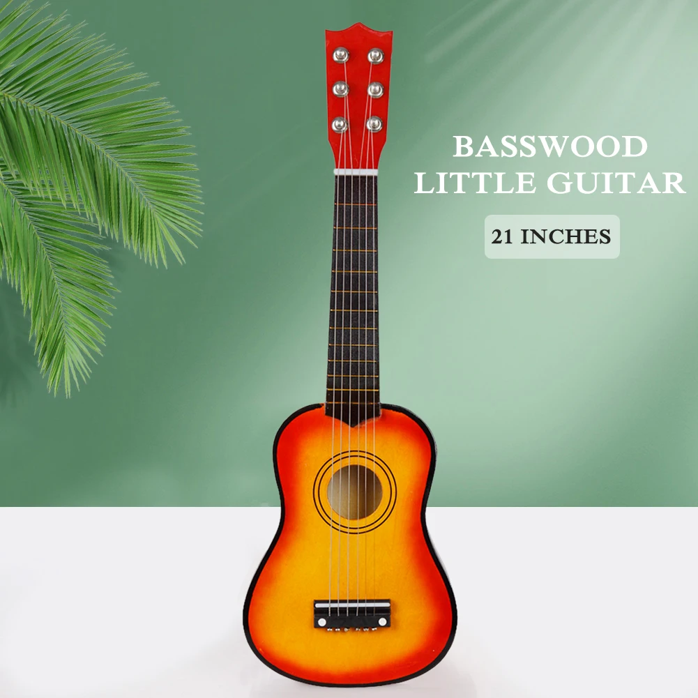 21 Inch Acoustic Guitar Ukulele 6 Strings Basswood Guitar Picks For Children Kids Beginners