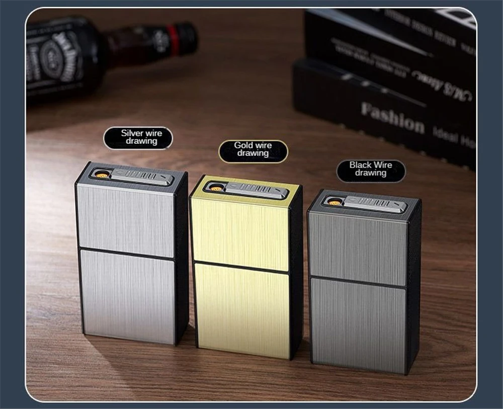 Description Picture 4 of item20 Thick Cigarette Case Tungsten Wire Igniter USB Charging Lighter Outdoor Waterproof and Moisture proof Electronic Lighters