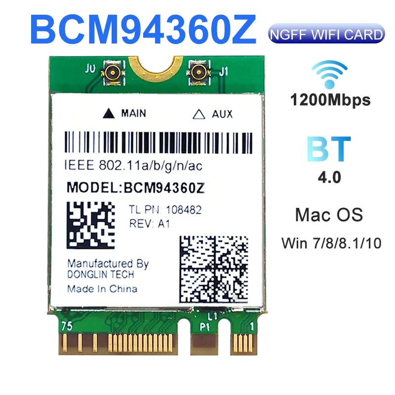 WirelessHackintoshBCM94360ZBCM94360NGWIFICardNGFFM21200Mbps