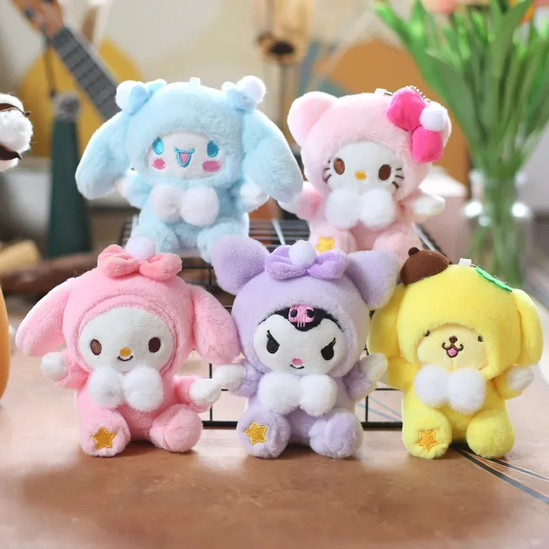 

Anime Sanrio Kuromi Key Chain Kawaii HelloKitty Mymelody Cinnamoroll Plush Bag Pendant Cartoon Christmas Present Birthday Gift
