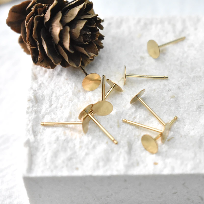 14K Gold Gefüllt 3MM/4MM Münze Ohrringe Gold Schmuck Gold Gefüllt Stud Ohrringe Brincos Pendientes Ohrringe boho Frauen Ohrringe – Detail 8