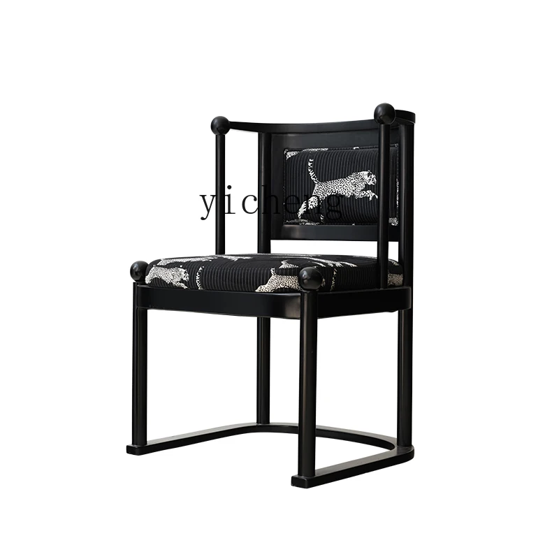 

YY Solid Wood Dining Chair French Mid-Ancient Dining-Table Chair Armchair Household