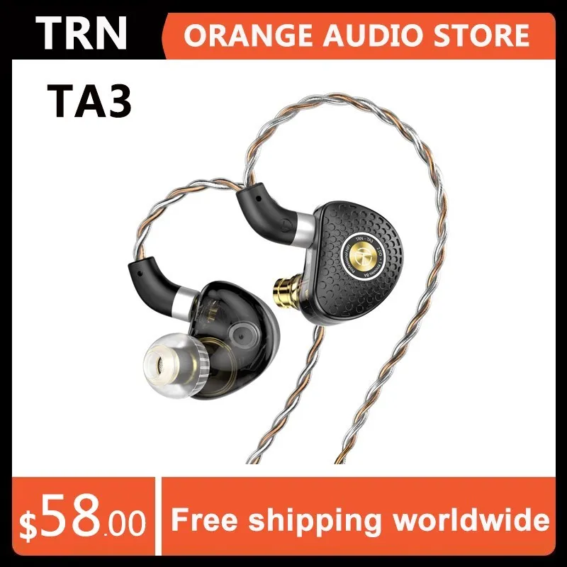 

2023 TRN TA3 Hi-FI 1BA+2DD Knowles Hybrid Beryllium-plated Dynamic In-ear Monitors Earphone HIFIMetal Running For