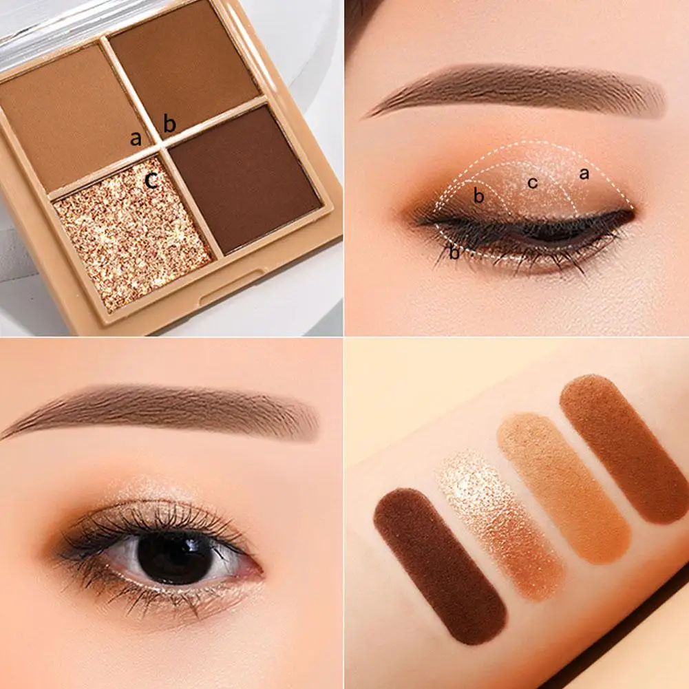

Flash 4-Color Eye Shadow Plate Pearl Flash Matte Eye Shadow Eye Flash Eye Plate Quality Makeup Pearl Shadow High Palette Ey C3B0