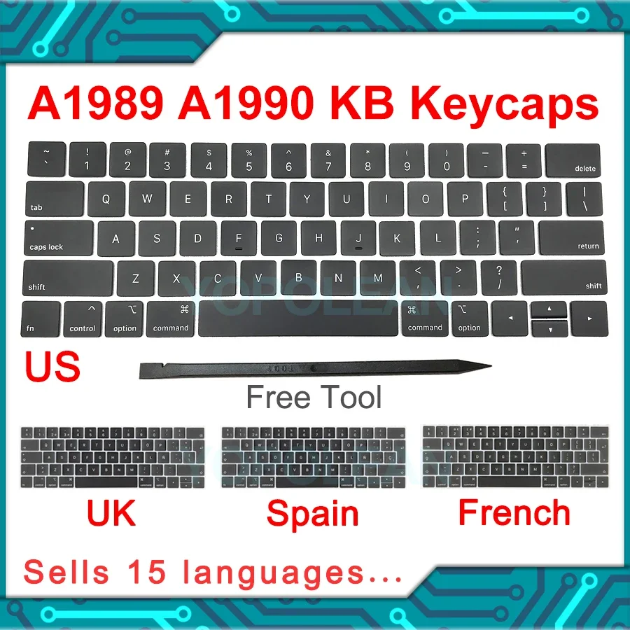 A1989 A1990 Keyboard keys keycap for Macbook Pro Retina laptop key cap Year keyboard keycap laptop keyboard