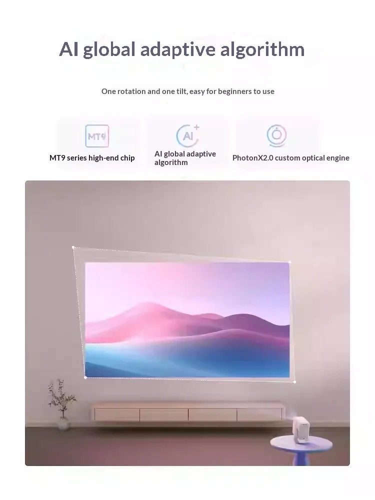 XMING Q6 Neo 프로젝터 HDR10 1080P 245CVIA 벽 색상 적응 2600:1 FOFO 콘트라스트 프로젝터 지능형 장애물 회피