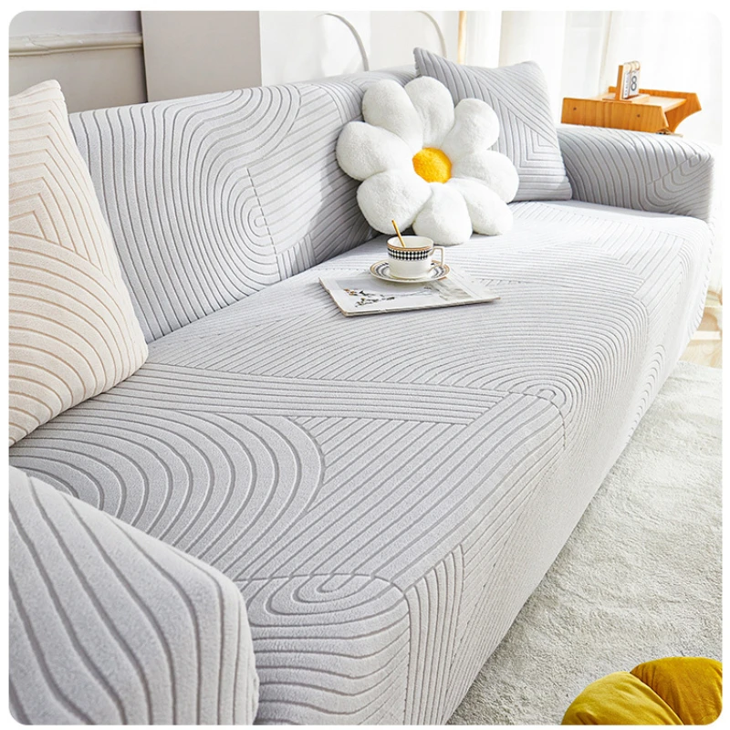 

Solid Color Sofa Cover Elastic Non-slip Sofa Cover Furniture Protector for Pets Washable Removable Sofa Seat Cushion Slipcover