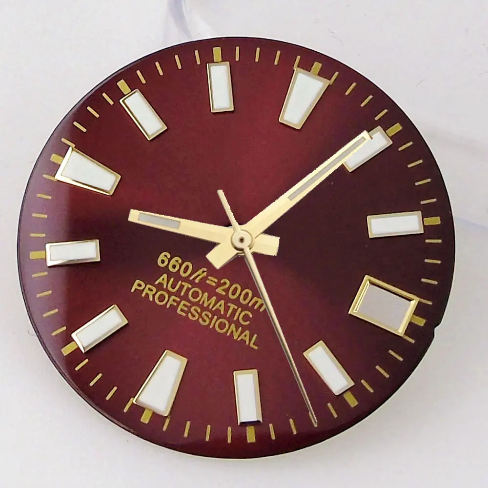 28.5mm Sunburst Watch Dial for NH35 NH36 NH38 NH39 NH70 NH72 S Diver Wristwatch Professional Clock Gold Edge Dial Face