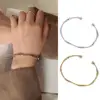 Retro Cuff Bracelet Blank Mobius Opening Bangles For Women Minimalism Twisted Wrist Jewelry Accessories Wife Mom Birthday Gifts 1