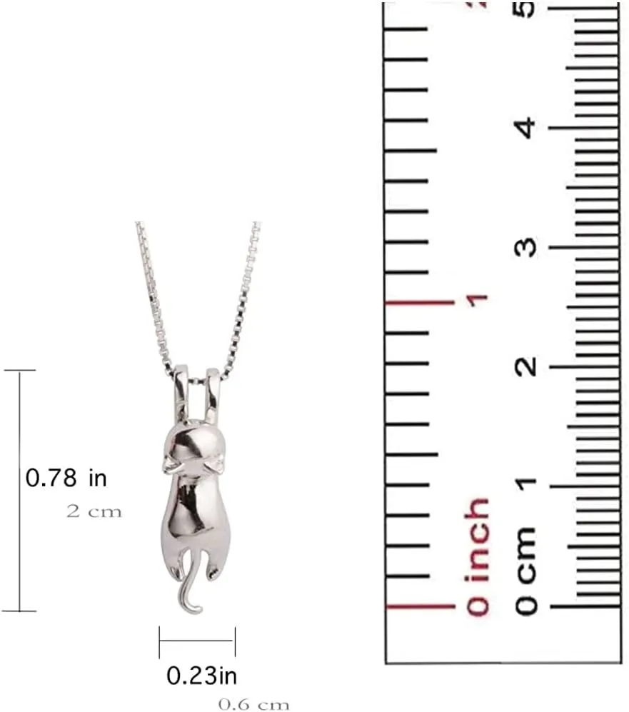Playful Hanging Cat Pendant Necklace