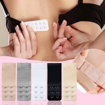 Set di 5 Estensori per Reggiseno a 2 File, Regolabili, per Intimo Femminile, con Gancio e Fibbia per Allungare il Reggiseno