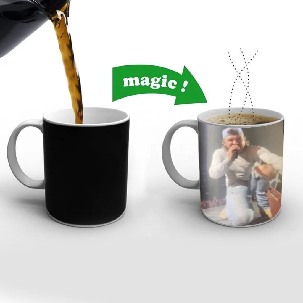 

Singer Morgan Wallen Coffee Mugs Creativ Color Changing Milk Tea Cup Ceramic Magic Heat Sensitive Mug Gifts