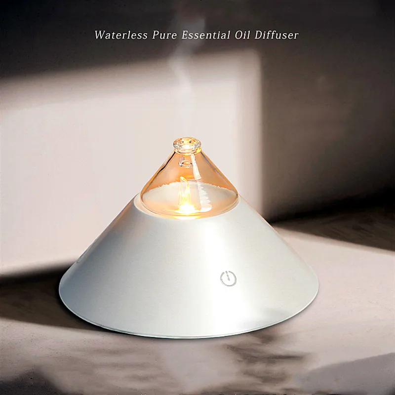 

Waterless Essential Oil Diffuser Nebulizer USB Chargable Glass Aromatherapy Diffuser with Colorful LED Light for Home Office