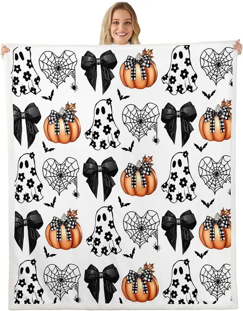 Halloween Cartoon Plush Blanket 1