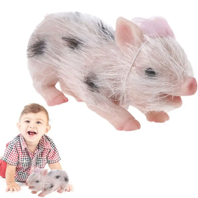 Silicone Pig Doll Silicone Piglet Reborn Stretchy Fake Animals Full Body Hand Silicone Baby Pig Kids Reborn Doll Collections alloy model bicycle finger toy die cast replica for dollhouse miniature mountain bike for boutique collections doll house decor