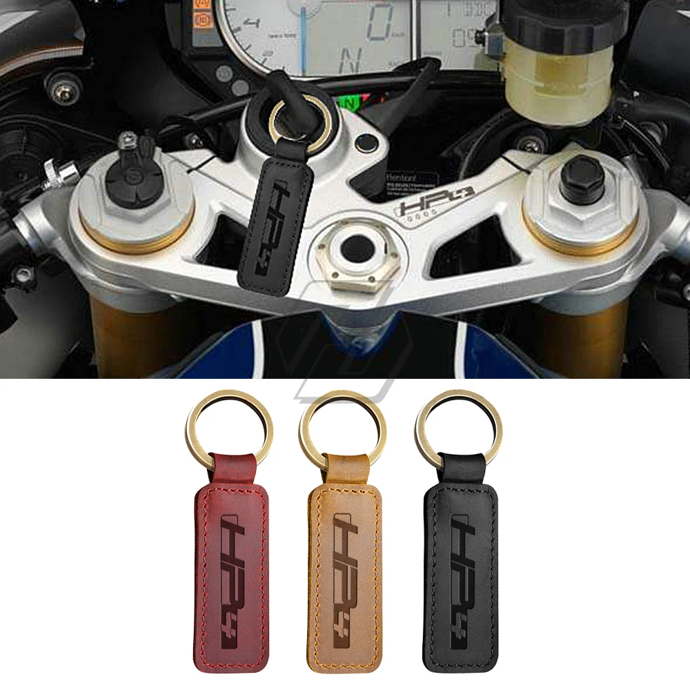

Cowhide Keychain Motorcycle Key Ring Key Holder Decoration For BMW S1000RR HP4 Race