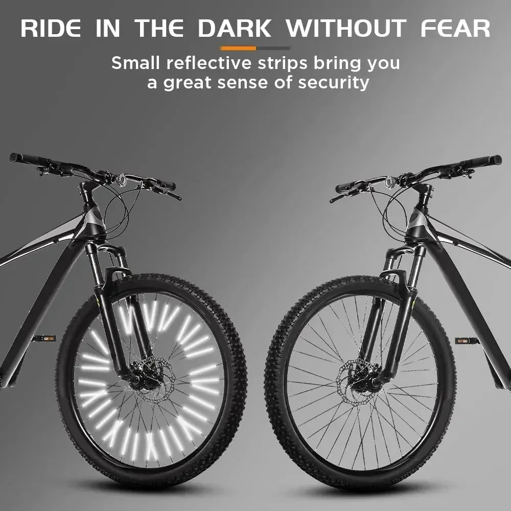 Bike Accessories 12Pcs Reflective Mount Clip Tube Warning Strip Bicycle Wheel Spoke Reflector Stripe Steel Wire Lamp MTB Bike Reflector Light