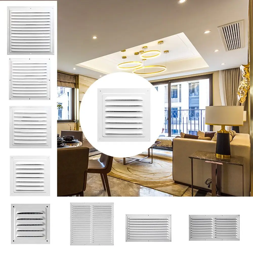 Aluminum Alloy Air Vent Grille Heating Cooling Vents Plate Exhaust Outlet Window Square Vent Air System Net Cover Screen