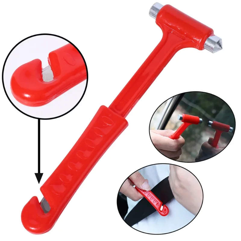 Car Safety Hammer Window Breaker Safety Hammer Seatbelt Cutter Tool Car Buses Trucks Window Breaking Hammer Emergency Escape Safety Hammer Glass Breaker Seat Belt Cutter Tools