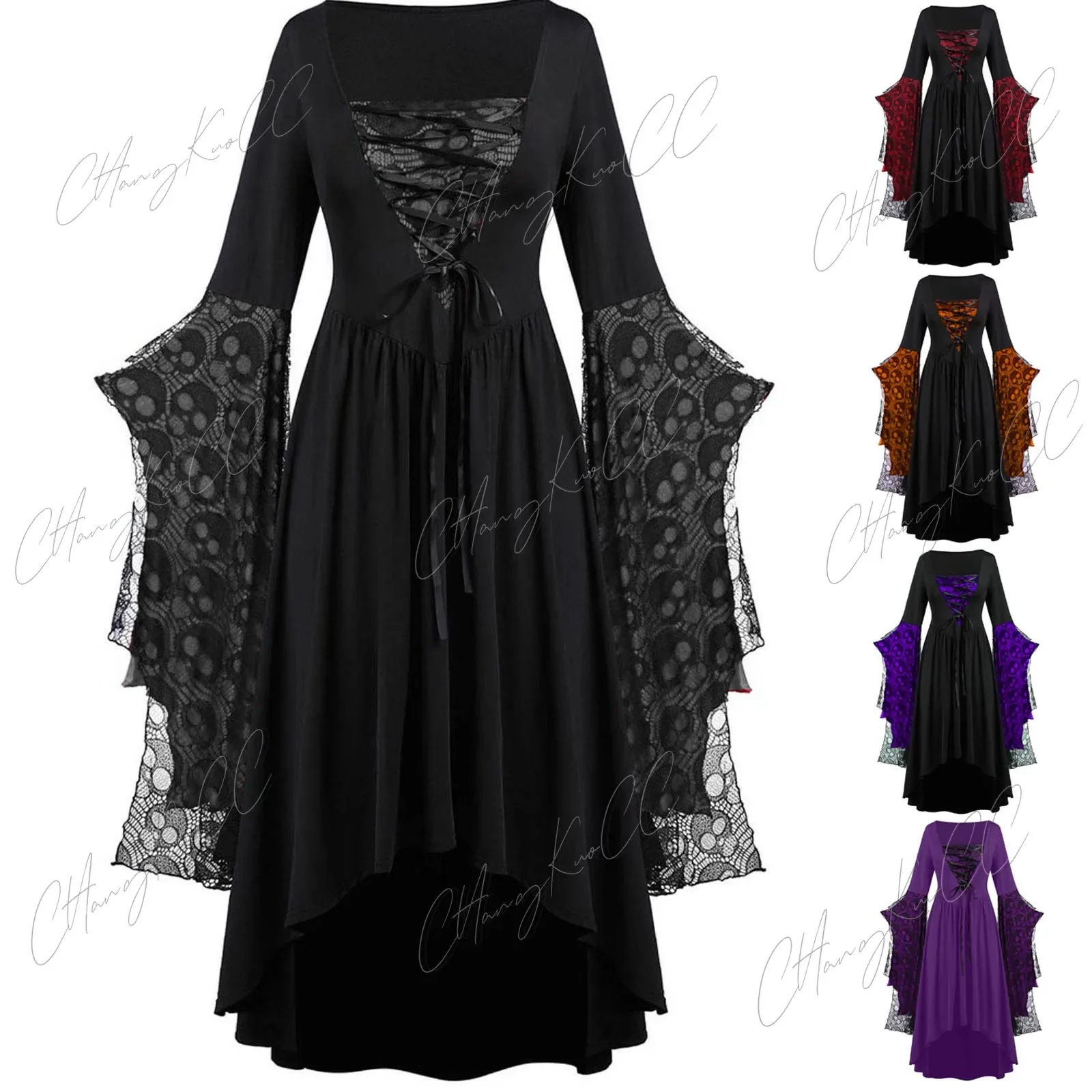 Peluca De Mujer Gris Y Negra, Rizos Crepé, Para Carnaval, Halloween (bruja O Vampiro)
