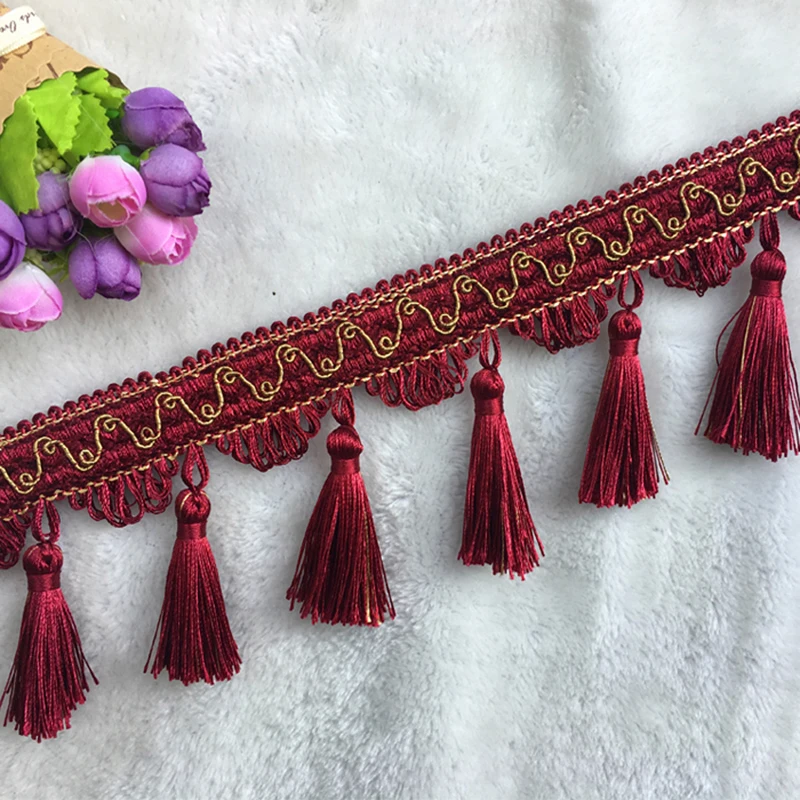 Sewing Tassel Fringe Lace 1m Long for Home Accessories Trim Curtain Thread Decorative DIY Fabric Webbing Tassel Cotton Fringes tassel fringe tassel trim mini tassels bookmark tassels silky floss tassels leather tassels fluorescent tassels tassel accessories tassel decoration