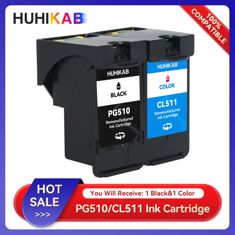 

HUHIKAB PG-510 CL-511 Refillable Cartridge for Canon PG 510 CL 511 XL PG-510 Ink Cartridges for Pixma IP2700 MP240 MP250 MP260