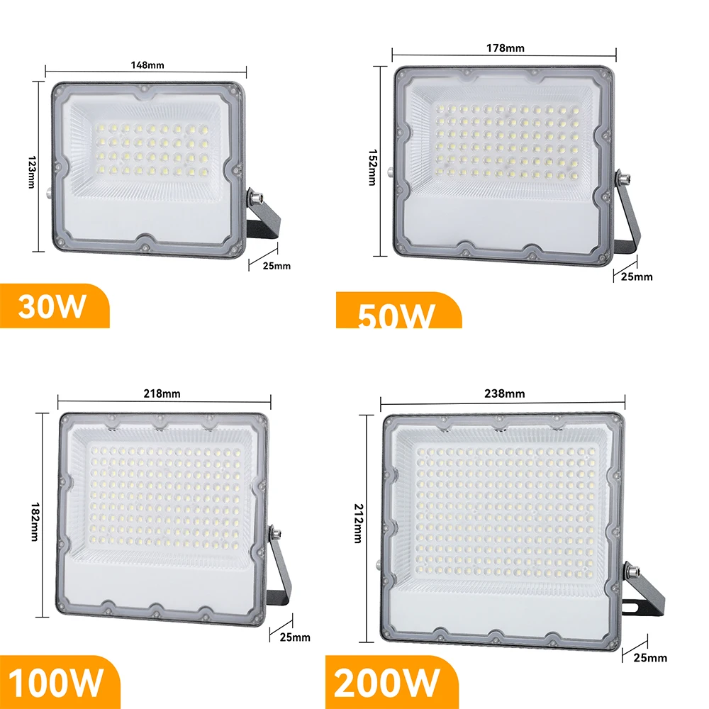 Ultra-thin LED Floodlight 10W 20W 30W 50W 100W LED Flood Light 220V IP66 Waterproof Outdoor Wall Garden Spotlight Street Light