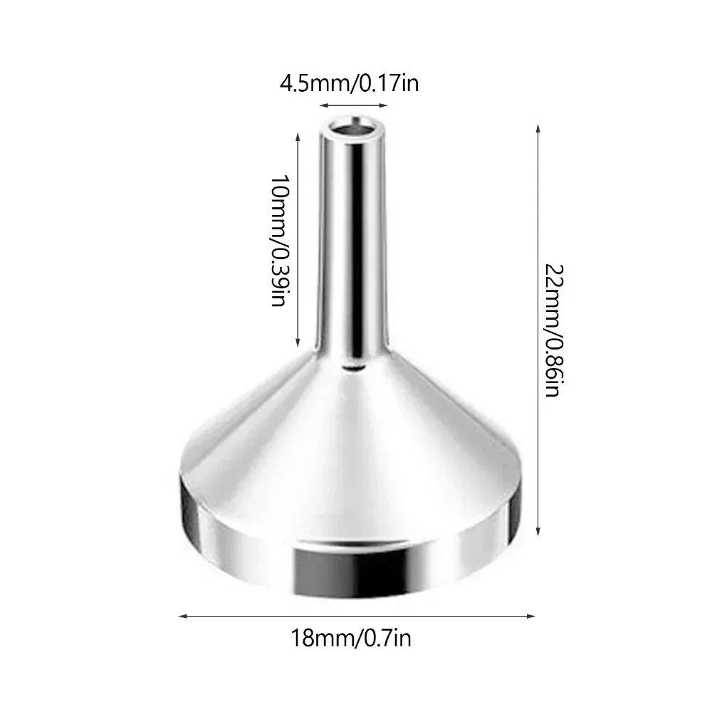 10pcs Metal Mini Funnel Kitchen Oil Liquid Funnel with Detachable Filter Wide Mouth Funnel for Repackage Perfume Kitchen Tools