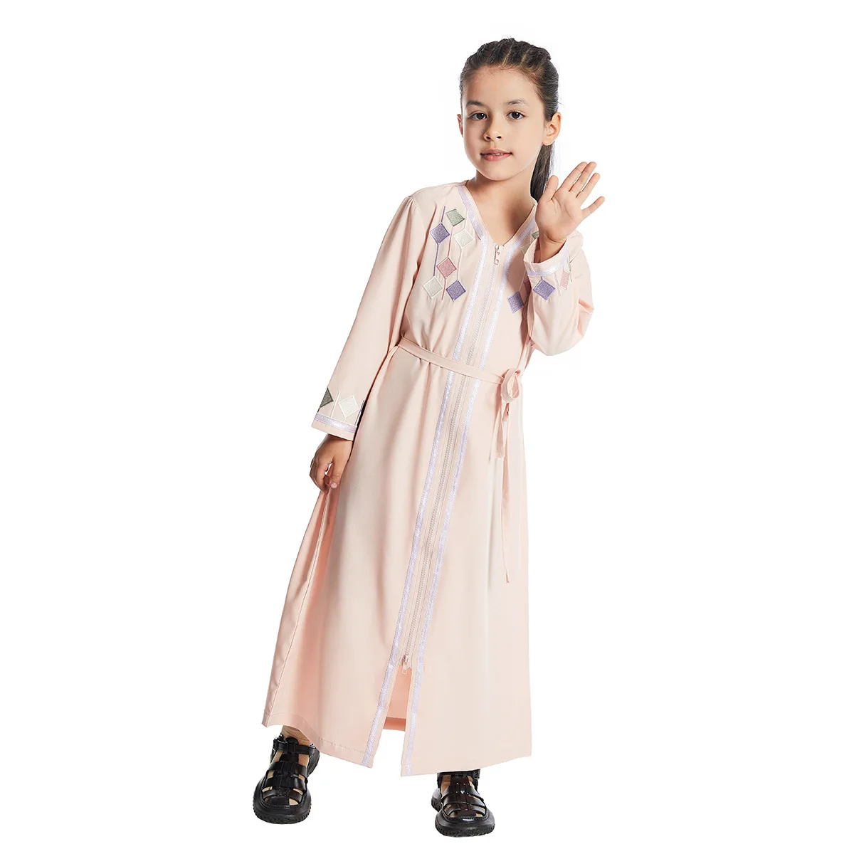 

2024 мусульманское платье-абайя с капюшоном для девушек, Дубайский наряд, мусульманская скромная Женская Макси-одежда, Арабская мода, Ближний Восток, Рамадан Тобе