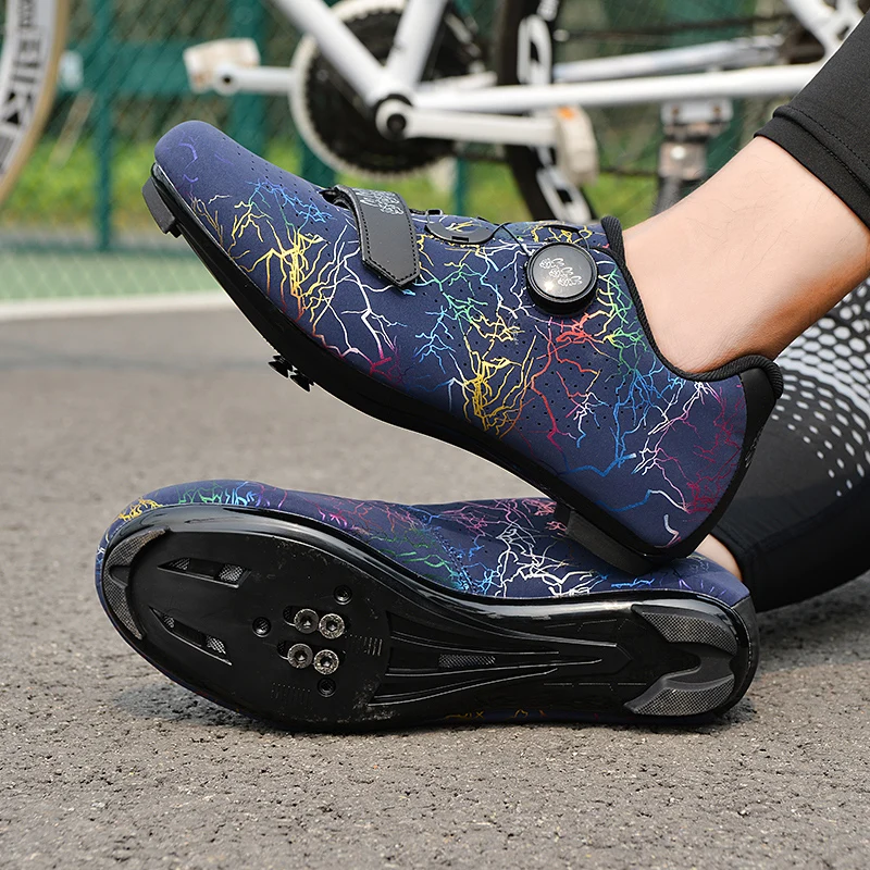 Men SPD Speed Bicycle Sports Shoes Self-Locking Road Bottom Scooter Shoes Lightweight MTB Mountain Bottom Off-Road Cycling