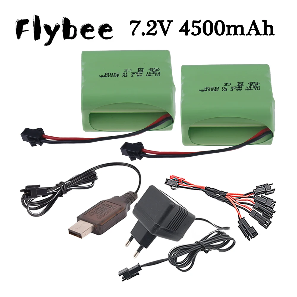 

Обновленная аккумуляторная батарея 7,2 В 4500 мАч NiMH + зарядное устройство для радиоуправляемых игрушек, автомобилей, грузовиков, стандартная лодка, AA Ni-MH 7,2 В, аккумуляторная батарея