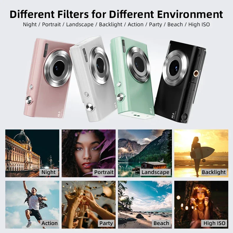 Colorful 2.88 inch 48MP cinema digital video cameras CCD portable mini CCD cameras