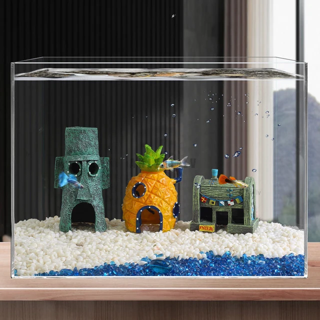 Cartoon Fish Tank Decor Figures Ornaments Simulation Resin