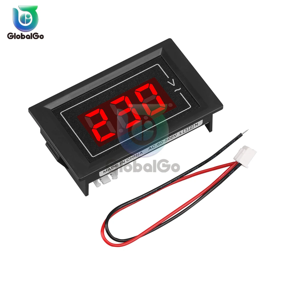 

AC60-500V Digital LED Voltmeter Voltage Meter Volt Instrument Tool 2 Wires Voltmeter Panel Indicator Light Lamp