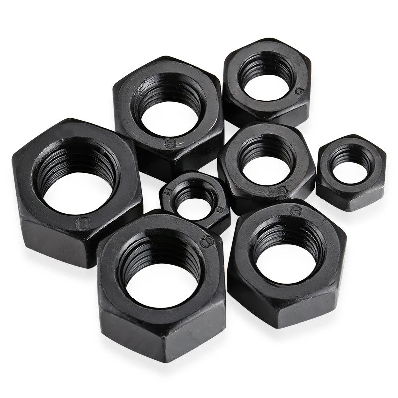 Black Oxide Carbon Steel Metric Hexagon Nuts M2 M2.5 M3 M4 M5 M6 M8 M10 M12 M14 M16 M18 M20 M22 M24 M27 50/20/10/5/1 pcs hexagon nuts,carbon steel nuts