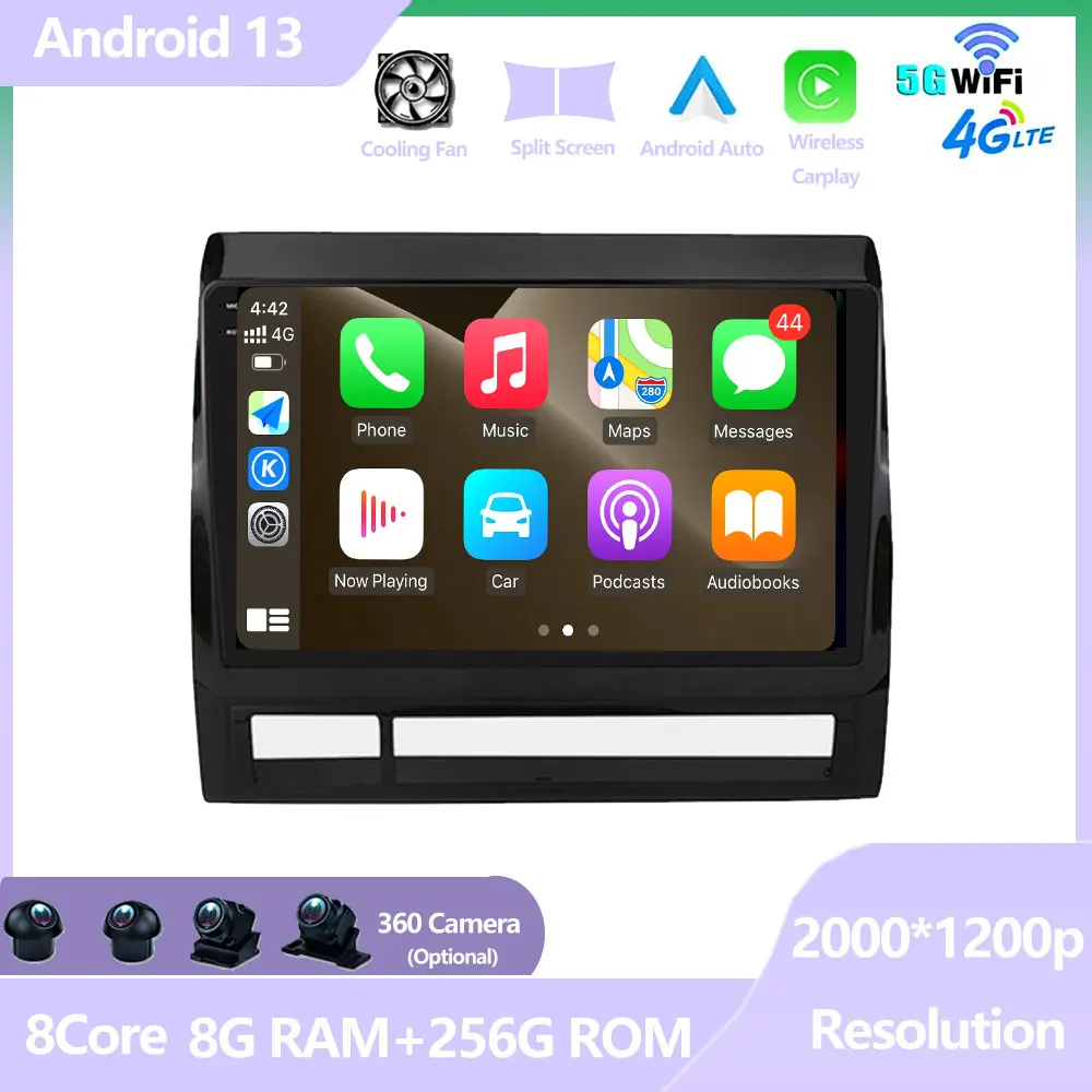 

Автомобильный радиоприемник на Android 13 для Toyota Tacoma 2 N200 HILUX 2005 - 2013 Стерео Авторадио видеоплеер мультимедийный Bluetooth DSP GPS FM