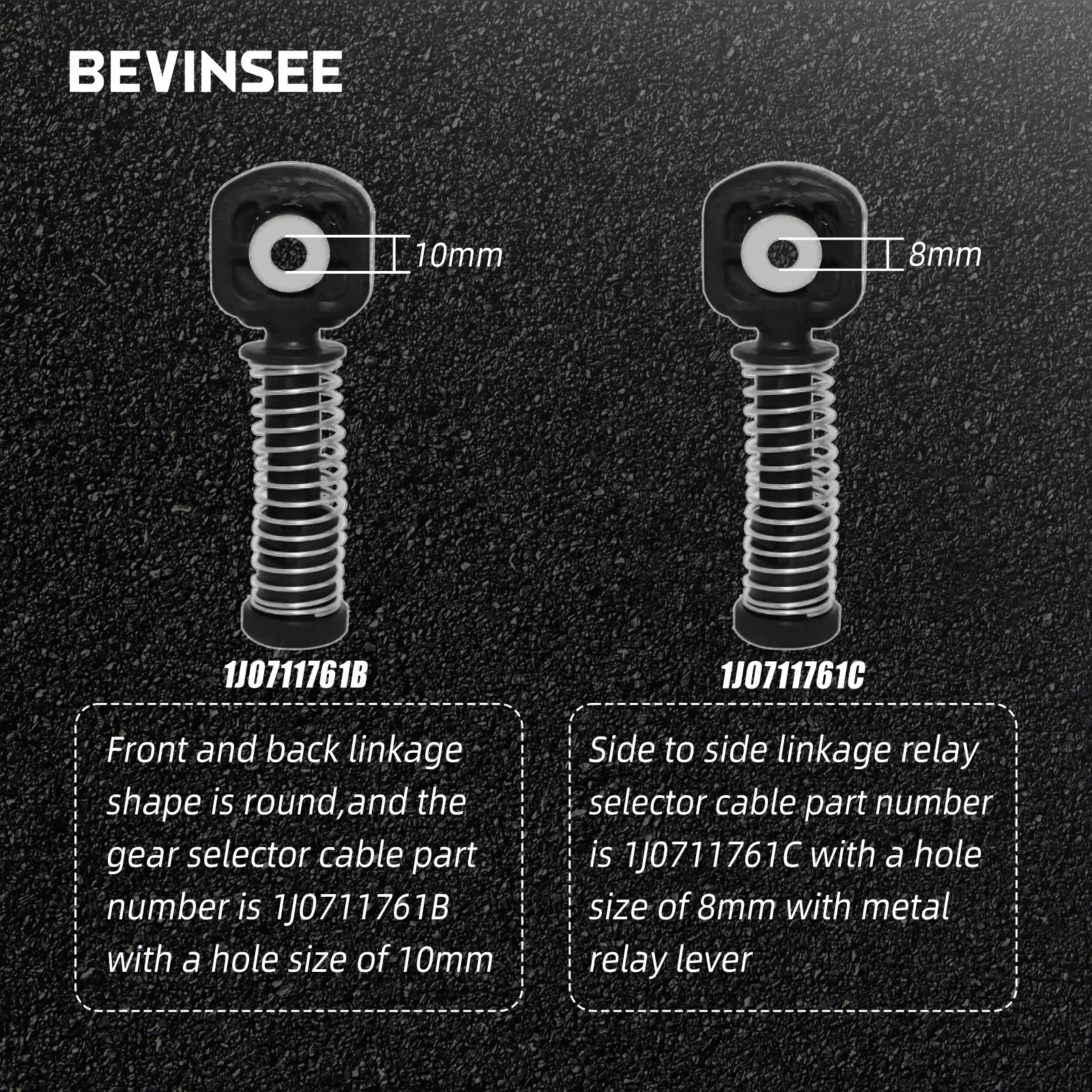 BEVINSEE Solid Shifter Cable Bushing Kit for MQ250 5 Speed Manual Gearbox for VW Golf Mk5 Mk4 Jetta MK4 Audi A3