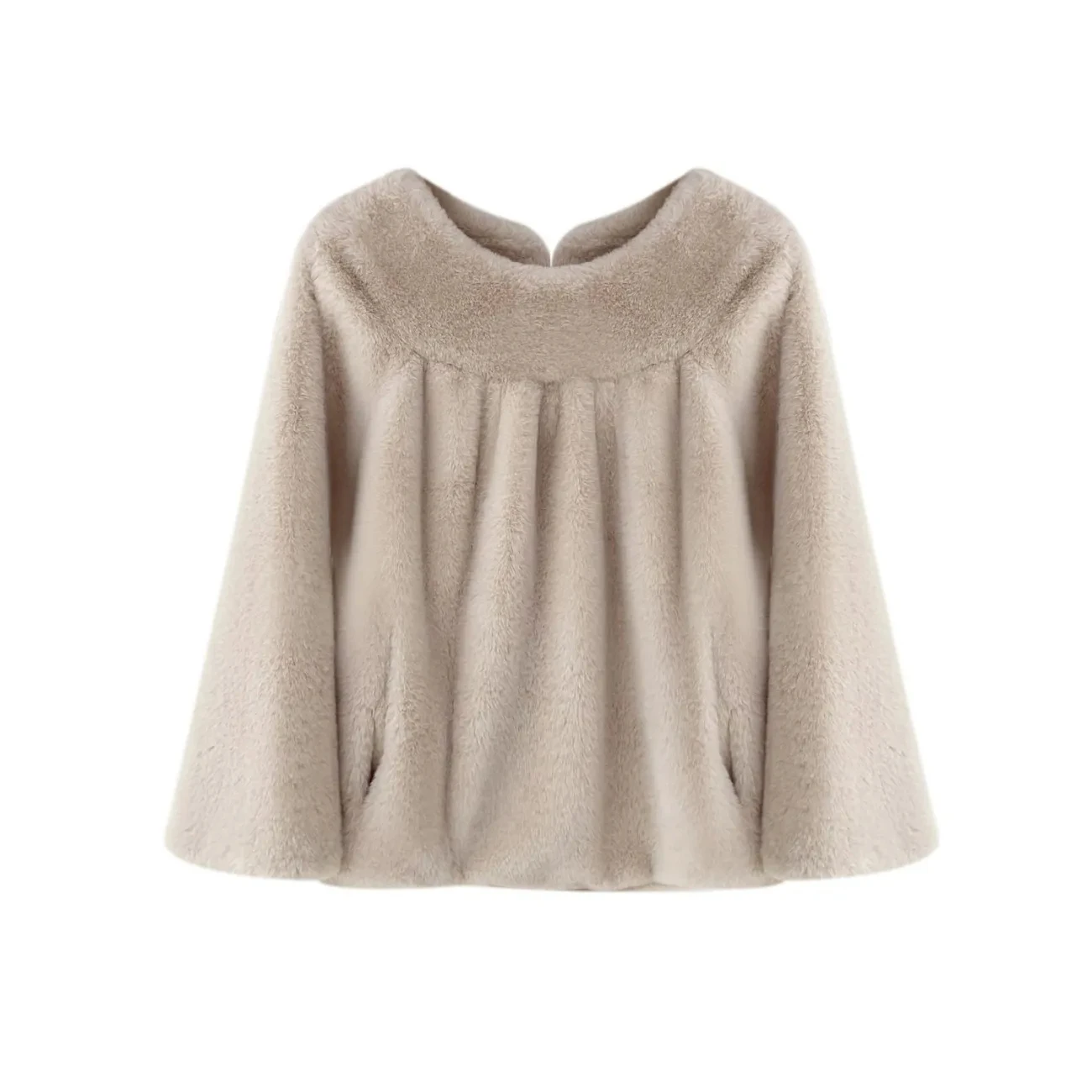 2023 New Winter Thick Plush Warm Clothes  Overcoat Faux Fur Collar Fashion Ladies Coats Furry Female Coats Soft Fashion Top