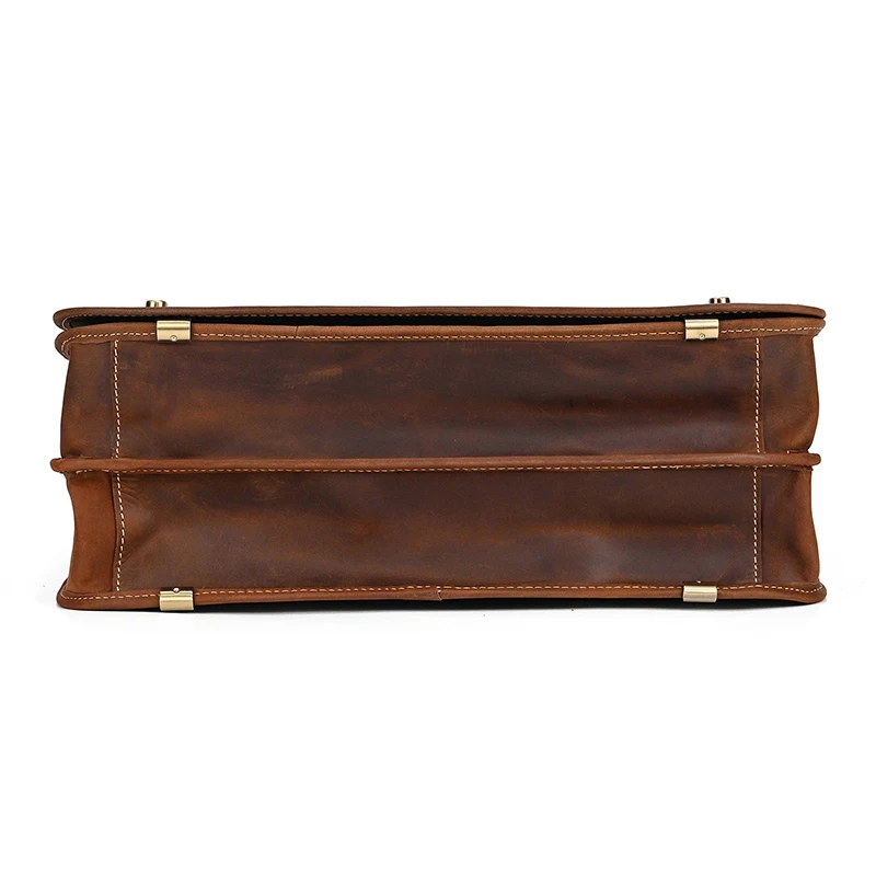 15″ Slim Leather Laptop Briefcase