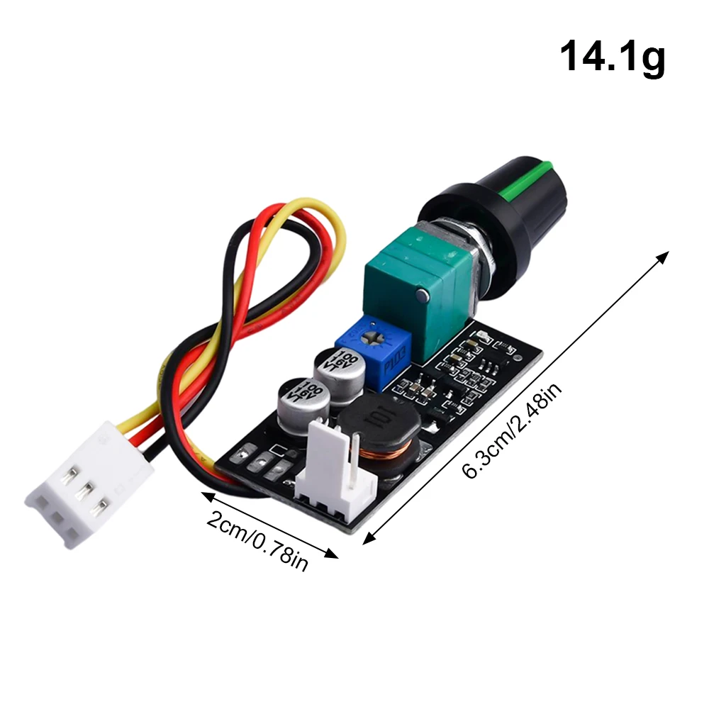 3Pin DC5-12V 1A Speed Motor Controller Knob Switch Fan Speed Regulation Noise Reduction Power Supply Accessories