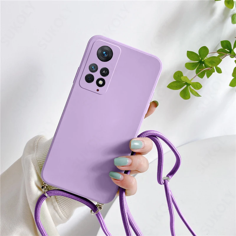 Soft TPU Silicone Crossbody Lanyard Phone Case