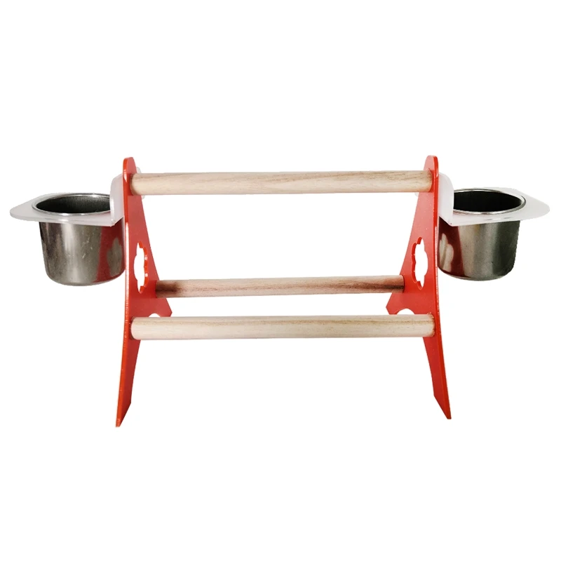 

Durable Parrot Desktop Stand Tripod with 2 Feeding Cups for Parakeets Lovebirds New Dropship