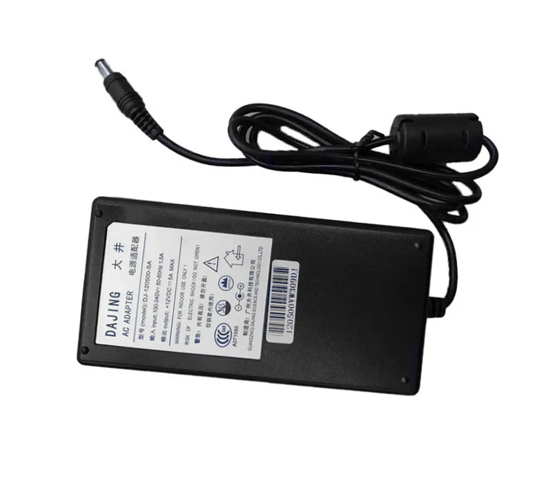 Power Adapter 12V 5A, Barrel 5.5/2.5mm, IEC C14, DJ-120500-SA