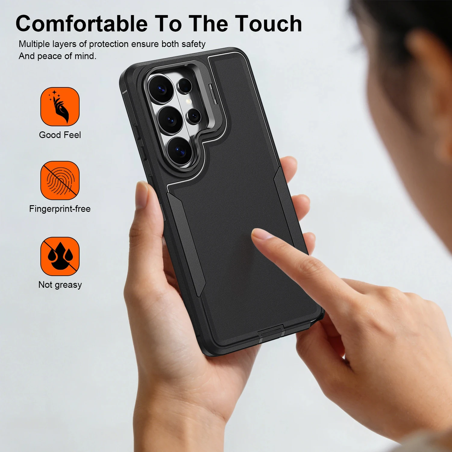 Shockproof Armor Defender Phone Case with Camera Holder and Heavy-Duty Protection