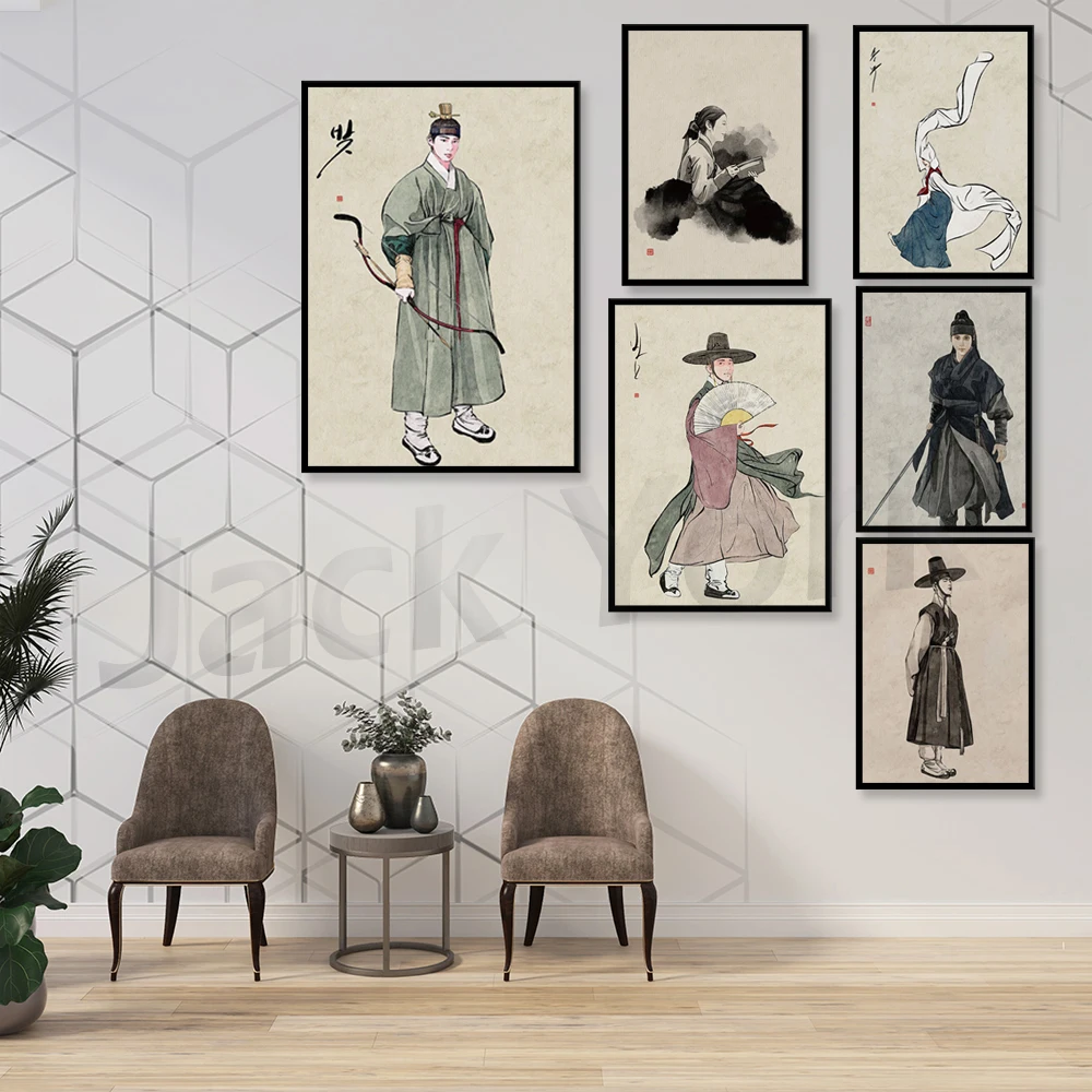 hanbok, Korean painting, Korean Art, Asian Art, Asian art print, Asian